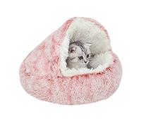 YUDANSI Cama Cueva Gatos, 50cm Largo Pelusa Pequeño Cama Gatos | 2 en 1 Casa para Gatos o Cama para Gatos Con Fondo Antideslizante, Lavable en la Lavadora Suave Pequeña Cama Perros