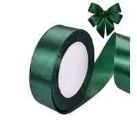 YUDANSI Cintas para envolver regalos, 20 mm de ancho, 23 metros, cinta de satén verde oscuro, lazos para el pelo, para manualidades, para Navidad, cumpleaños, San Valentín, fiesta, boda, coche