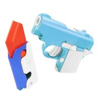 YUDANSI Juego de 2 pistolas de simulación de juguete antiestrés para niños y adultos, niños y niñas, regalos de cumpleaños de Navidad, juguetes de fiesta, azul