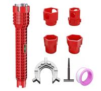 YUDAWN Llave de grifo, llave de grifo 14 en 1, llave de tuerca, llave de tuerca multifunción, herramienta sanitaria, llave de fregadero, llave de tubo para inodoro, baño, cocina