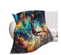 Yudchen Manta de baloncesto para niñas y niños, manta de forro polar de franela de felpa cálida y acogedora para sofá, cama, regalos para niños, adolescentes y adultos, 50 x 40 pulgadas