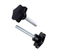 Yudesun Ferretería Accesorios Estrella Cabeza Sujeción Manija Perilla - M10 M12 Estrella Forma Agarres Plástico Cabeza Mano Sujeción Perilla Manija Rosca Macho