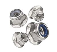 Yudesun Hexagonal Tuerca Rosca Almohadilla - Tuerca de Brida Acero Inoxidable Anti-Flojo Nylon Autoblocante Tapón de Rosca M4 M5 M6 M8 M10 M12