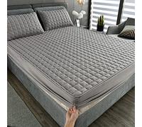 YUDEYU Bajeras Ajustables sábanas Capa Acolchada Colcha Protector de colchón Antideslizante Lavable y Duradero Primeros (Color : Grey, Tamaño : 70x200 cm/High 5-15cm)