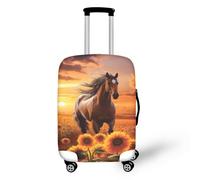 YUDINGFIN Funda para maleta, fundas de equipaje con cremalleras, antiarañazos, rendimiento elástico en uso a largo plazo, fundas de equipaje para aeropuerto y exteriores, caballo, S-18-21 Inch