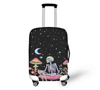 YUDINGFIN Funda para maleta, fundas de equipaje con cremalleras, antiarañazos, rendimiento elástico en uso a largo plazo, fundas de equipaje para aeropuerto y exteriores, calavera, S-18-21 Inch