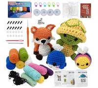 Yudobliss Animales Agujas Crochet Kit Bricolaje, Kit de Animales de Ganchillo, Juego de Completo Crochet Set, con Video Tutorial e Instrucciones Paso a Paso (Ballenas, Abejas, Zorros, Tortugas)