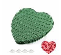 Yudobliss Flor Corazón de Espuma, 21 cm Espuma Floral Mojada, Espuma para Arreglos Florales, Espuma Tartán y Ventosas, Se Puede Utilizar para Fiestas, Regalos, Coches y Otras Manualidades