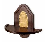 YUE JJXN Mesa de Meditación de Madera, Altar Budista para Colgar en la Pared, Estante Pequeño para Oraciones, Espacio para Incienso y Objetos de Oración(Brown,45x21x40cm/18x8x16in)
