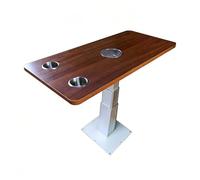 YUE JJXN Mesa Escritorio Elevable, Capacità di Carico 100kg, Tavolo Nautico Altezza Regolabile 30-77cm, per Camper, Yacht e Uso Nautico(Brown)