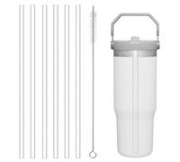 Yuecda - Pajita de repuesto para Stanley Iceflow 887 ml, Pajitas transparentes reutilizables compatibles con Stanley IceFlow Flip 887 ml y cepillo de limpieza