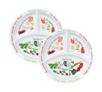 Yuecda Plato de control de porciones para nutrición equilibrada - Platos de alimentación saludable para adultos y adolescentes - Separadores de melamina, pérdida de peso, diabetes (2)