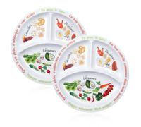 Yuecda Plato de control de porciones para una dieta equilibrada, plato de alimentación saludable para adultos y adolescentes, divisiones de melamina, pérdida de peso, diabetes (texto en francés) (2)