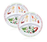 Yuecda Platos de control de porciones para una dieta equilibrada - Platos de alimentación saludable para adultos y adolescentes - Separadores de melamina para pérdida de peso, diabetes (2)
