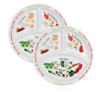 Yuecda Platos de control de porciones para una dieta equilibrada - Platos de alimentación saludable para adultos y adolescentes - Separadores de melamina, pérdida de peso, diabetes (italiano) (2)