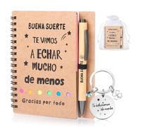 Yuecda Set de regalo para colegas, regalo de despedida para un compañero de trabajo que cambia de trabajo, incluye un cuaderno y un llavero, el mejor regalo para colegas, versión española, Piel de