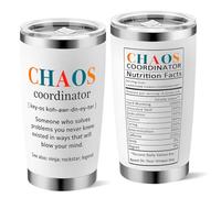 Yuecda Vaso de coordinador del caos, regalos de coordinador del caos para mujeres, jefa, compañera de trabajo, gerente, maestra, asistente, mamá, regalo de agradecimiento, regalos de cumpleaños para