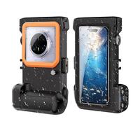 YUECHCASES Funda universal de buceo compatible con iPhone y Samsung Galaxy, carcasa de teléfono subacuática de 15 m con obturador Bluetooth, funda anticaídas para esnórquel y fotos de buceo (negro