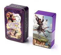 Yuechuxiao Tarot de Brujas Todos los días en Caja de Metal, Baraja de Tarot con Borde Dorado de 78 Cartas con guía para Principiantes y lectores Expertos, Juego de Adivinación