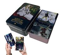 Yuechuxiao Versión Inglesa Cartas de Tarot de Oposiciones con guía y Caja de Hierro Tarjeta de oráculo Baraja de Tarot para Principiantes para la Adivinación del Destino de la Bruja Adivinación