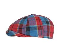 YUECIBAI Boinas Sombreros Algodón Primavera Verano Patchwork Plaid Newsboy Caps Gorra Plana Hombres Mujeres Boina De Pintor Sombreros 55-60Cmwear Rojo