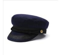 YUECIBAI Boinas Sombreros Gorra Ajustada De Talla Grande para Hombre Gorra Plana De Fieltro De Talla Pequeña Gorra para Mujer Ajuste61-62Cm Azul Marino