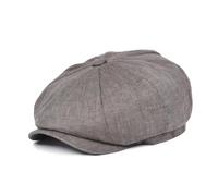 YUECIBAI Boinas Sombreros Gorra De Vendedor De Periódicos De Lino En Espiga Gorras para Hombres Y Mujeres Sombrero Plano Transpirable Sombreros De Boina 57Cm Gris Oscuro