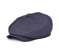 YUECIBAI Boinas Sombreros Gorra De Vendedor De Periódicos De Lino En Espiga Gorras para Hombres Y Mujeres Sombrero Plano Transpirable Sombreros De Boina 57Cm Azul