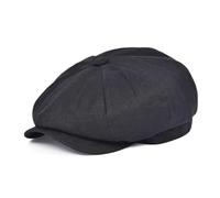 YUECIBAI Boinas Sombreros Gorra De Vendedor De Periódicos De Lino En Espiga Gorras para Hombres Y Mujeres Sombrero Plano Transpirable Sombreros De Boina 63Cm Negro