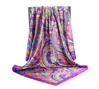 YUECIBAI Bufanda Mujer Four Seasons Popular Seda Bufandas Estilo De Lujo Protector Solar Cuadrado Chales Moda 90X90Cm 17