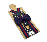 YUECIBAI Tirantes Suspender Tirantes Rojos Para Hombre Tirantes Para Mujer Vestido Con Pajarita Cinturón Con Tirantes Pantalones Con Tirantes A Rayas Y En La Espalda Para Adultos Azul Marino