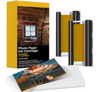 YUECOLOUR Juego de 2 cartuchos de tinta + 80 hojas de papel fotográfico de 4 x 6 pulgadas compatible con Dock Plus y Dock Plus ERA PHC-80.