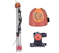 Yuecoom Bolsa de Arco y Flecha, Arco Ajustable y Tarro de Flecha, Bolso de Flecha de Cuero marrón, Puede Colgar la Caja de Flecha con 4 Flechas, Adecuado para la Caza o el Ejercicio de Tiro con Arco