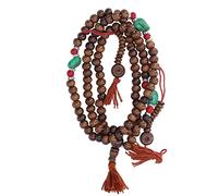 Yuecoom Cuentas De Oración Budista, 108 Cuentas De Hueso De Yak, Estilo étnico, Pulsera Portátil De Hilo De Cuentas De Mala Oscura para Regalo De Meditación De Yoga