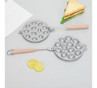 Yuecoom Walnuss -Kekshersteller Nicht -Stick -Nuss -Maker Oval Cookies Backwerkzeug mit Holzgriff für die Küche (12 Holes)