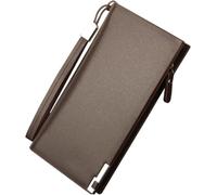 YUEcthynous Billetera larga de piel para hombre - Cartera grande con muchos compartimentos diseño, peso ligero, 200 g, piel auténtica, RFID Blocking Wallet para hombres, marrón, S, Moderno