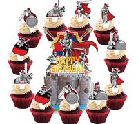 YUEcthynous Decoración medieval para tartas, 13 unidades, decoración de cumpleaños de caballeros medievales, accesorios para fiestas de cumpleaños, accesorios para fiestas de cumpleaños para niños y