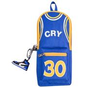 YUEcthynous Estuche para lápices de jugador de baloncesto de gran capacidad, estuche de jugador de baloncesto estrella de baloncesto colorido 24 camiseta, gran capacidad 2 compartimentos doble
