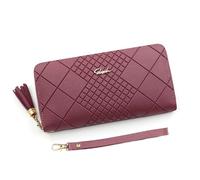 YUEcthynous - Monedero grande para mujer, de piel sintética flexible, pequeño y en una cartera para mujer, en colores muy bonitos con muchos compartimentos, contemporáneo, rojo, medium, Retro