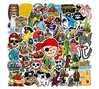 YUEcthynous Pegatinas piratas,100 Piezas Piratas Stickers Set,Calavera y Huesos Cruzados de Pirata para Computadoras Portátiles-Motocicletas Monopatín,Bicicletas para Adultos y Niños