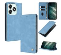 YUECXIN Cuero Funda para Honor X5c Plus Estuche, Flip Billetera Plegable Cubierta Libro, con Soporte/Ranura para Tarjeta/Cierre Magnético/Bloqueo RFID Cubierta. Azul Cielo