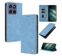 YUECXIN Cuero Funda para Motorola Moto G56 Estuche, Flip Billetera Plegable Cubierta Libro, con Soporte/Ranura para Tarjeta/Cierre Magnético/Bloqueo RFID Cubierta. Azul Cielo