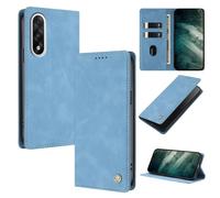 YUECXIN Cuero Funda para OnePlus Nord 5 Estuche, Flip Billetera Plegable Cubierta Libro, con Soporte/Ranura para Tarjeta/Cierre Magnético/Bloqueo RFID Cubierta. Azul Cielo