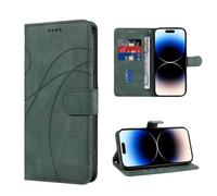 YUECXIN Cuero Funda para Realme C100 5G, Carcasa de PU Libro Flip Billetera, con Soporte/Ranura para Tarjeta/Cierre Magnético/Bloqueo RFID Antigolpes Cubierta. Verde