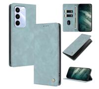 YUECXIN Cuero Funda para Realme C100 5G Estuche, Flip Billetera Plegable Cubierta Libro, con Soporte/Ranura para Tarjeta/Cierre Magnético/Bloqueo RFID Cubierta. Azul Claro