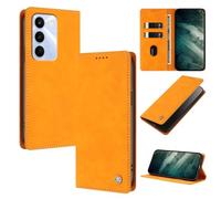 YUECXIN Cuero Funda para Realme C100 5G Estuche, Flip Billetera Plegable Cubierta Libro, con Soporte/Ranura para Tarjeta/Cierre Magnético/Bloqueo RFID Cubierta. Amarillo