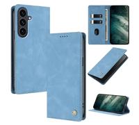YUECXIN Cuero Funda para Samsung Galaxy S25 FE Estuche, Flip Billetera Plegable Cubierta Libro, con Soporte/Ranura para Tarjeta/Cierre Magnético/Bloqueo RFID Cubierta. Azul Cielo