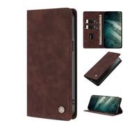 YUECXIN Cuero Funda para ZTE Nubia RedMagic 11S Pro Estuche, Flip Billetera Plegable Cubierta Libro, con Soporte/Ranura para Tarjeta/Cierre Magnético/Bloqueo RFID Cubierta. Marrón