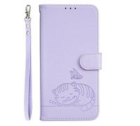 YUECXIN Flip Funda para Motorola Edge 70 5G, Patrón de Gato Cuero PU Carcasa Tipo Libro Cubierta con Tarjetas Soporte Plegable Cierre magnético Bloqueo RFID, Morado