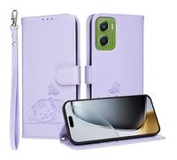 YUECXIN Flip Funda para Motorola Moto G06/Moto G06 Power, Patrón de Gato Cuero PU Carcasa Tipo Libro Cubierta con Tarjetas Soporte Plegable Cierre magnético Bloqueo RFID, Morado